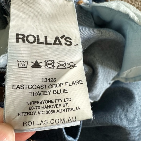 ROLLA'S Eastcoast Crop Flare Jeans - Tracey Blue Size Size 29 - Picture 8 of 15
